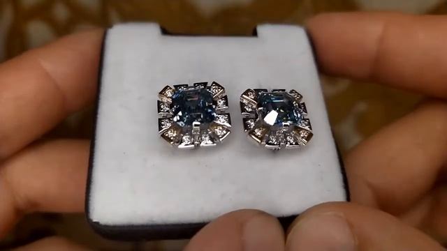 Серьги белое золото 585 муассаниты 5.59 кт арт СМ703
