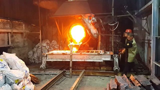 Плавка меди в роторной печи