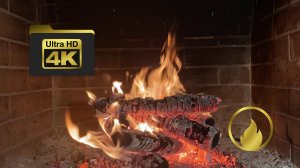 🔥  Завораживающий огонь: пламя камина в 4K