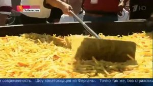Шокирующий мировой рекорд сегодня Узбекистане приготовили плов 7 300 тонне.