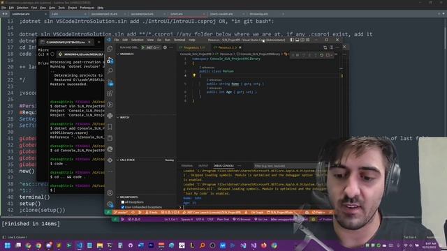 C# Helper. Automating bash CLI to setup projects for use in VSCode using generated dotnet commands.