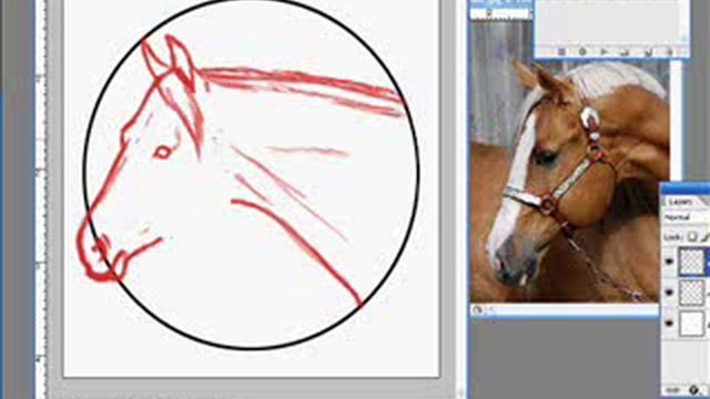 Horse lineart in Photoshop CS2 смотреть онлайн