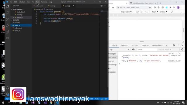 Async and Await in JavaScript (Asynchronous Programming):Part-3