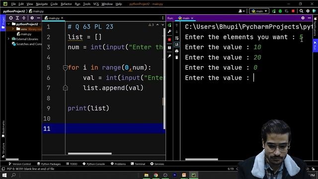 Python List Handling: User Input, Summing Elements, and Odd/Even Identification #107