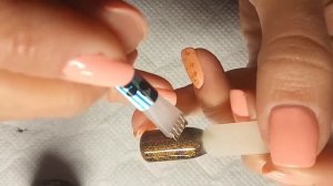 Ручка магнит для гель лака кошачий глаз дизайн полосы и цветы на ногте