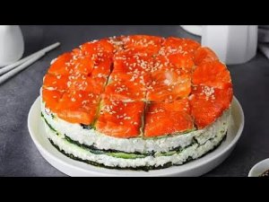 Вкуснейший Суши Торт! От настоящих ролов не отличить.