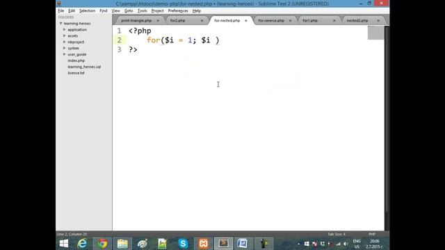 5. PHP Цикъл for. Вложени цикли смотреть онлайн