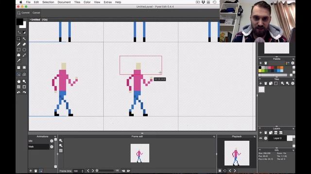 Let's Pixel : How To Create A 2D Pixel Art Walk & Idle Animation Using Pyxel Edit