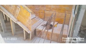 Монтаж опалубки и бетонирование лестницы 1 этажа дома в Валенсии | Бенимамет, Испания