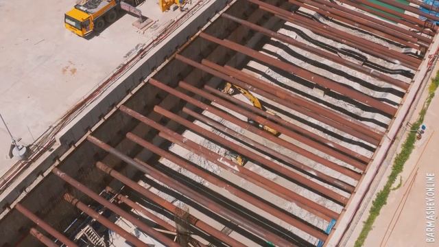 Строительство станции метро "Бачуринская" Троицкой линии (17.06.2021) смотреть онлайн