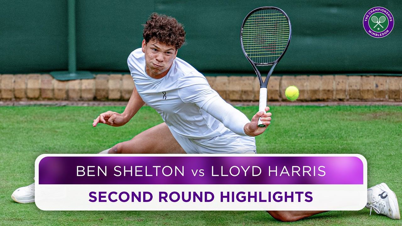 Marathon match ends in thrilling tiebreak | Ben Shelton v Lloyd Harris | Highlights | Wimbledon 2024