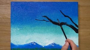 Painting a White Cherry Blossom Tree / Cotton Swabs Painting Technique #436