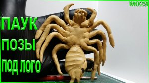 Лепка из пластилина. Пластилиновый паук. Делаем позы под лого для насекомого. Двигаем паука.