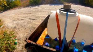 наполняем пруд водой, пруд на участке