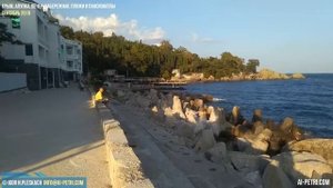 Крым, Алупка, вечерняя набережная - пляжи и пансионаты Алупки, сентябрь 2019