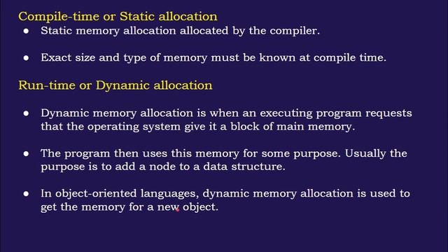 Memory allocation and garbage collection смотреть онлайн