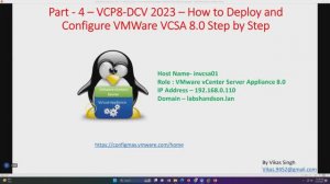 VCP8-DCV 2023 | Part-4 | How to Deploy and Configure VMWare VCSA 8 0 Step by Step