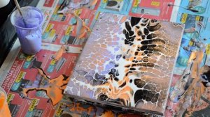 Акриловая заливка на клее ПВА, колере и акриловой  строительной краске./Acrylic fluid pouring.