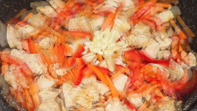 Овощное рагу с индейкой на сковороде. Быстро и вкусно / Vegetable stew with turkey. Eng sub смотреть онлайн