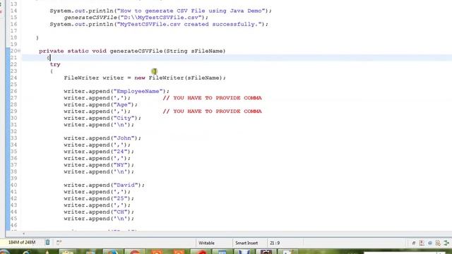 TAMIL HOW TO CREATE A CSV FILE USING JAVA DEMO смотреть онлайн