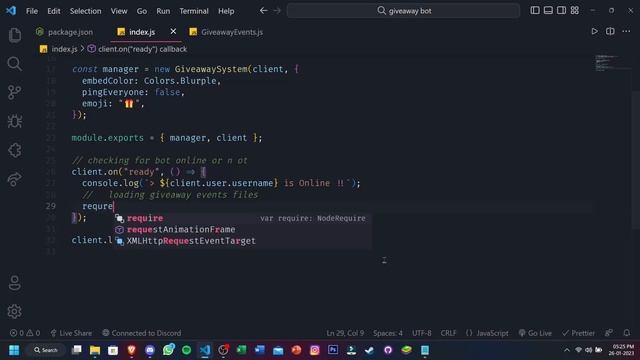 Advance Discord Giveaway System Bot With Custom Embeds & Button in Discord.JS | Discord Giveaway Bo