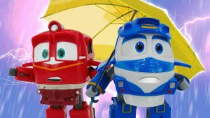 Игры в игрушки для мальчиков - роботы поезда попали в шторм! - Роботы трансформеры для детей