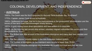 CULTURAL HISTORY OF AUSTRALIA, OCEANIA AND ANTARCTICA