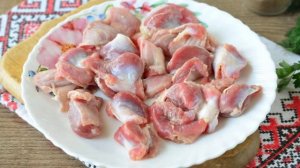 Азу из куриных желудков. Пошаговый рецепт