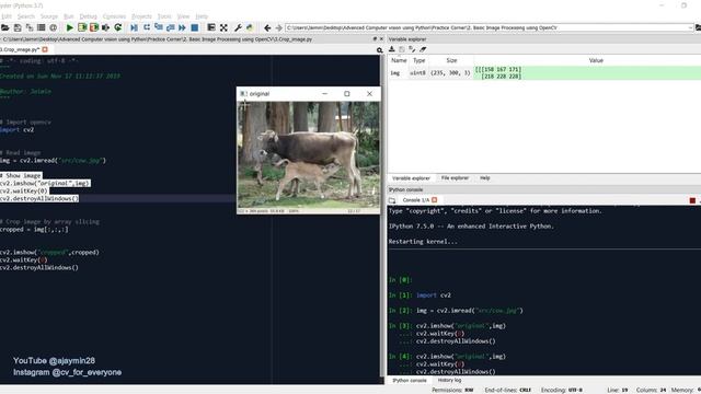 2.3  Cropping an Image using OpenCV Python(Advanced Computer Vision using OpenCV Python)