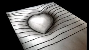 Как нарисовать объемное сердце 3D карандашом