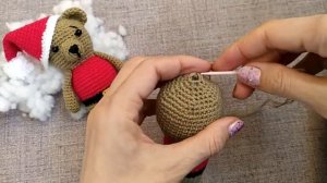 Медвежонок Санта крючком (авторская схема) - Santa Crochet Bear