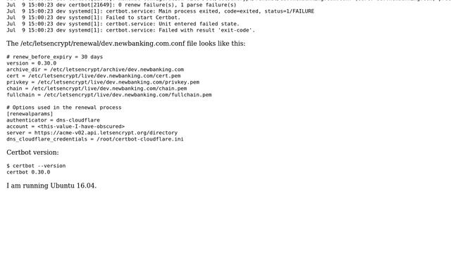 certbot dns-cloudflare renewal issue смотреть онлайн
