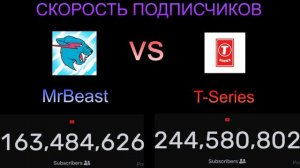 MrBeast vs T-Series СКОРОСТЬ ПОДПИСЧИКОВ В РЕАЛЬНОМ ВРЕМЕНИ!