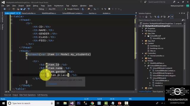 62 | Displaying Multiple Model Data Into A Single View In ASP.NET MVC | MVC Tutorials (Hindi/Urdu)