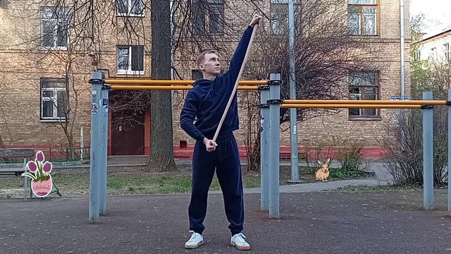 ЛФК упражнения с гимнастической палкой - Physical therapy exercises with a stick