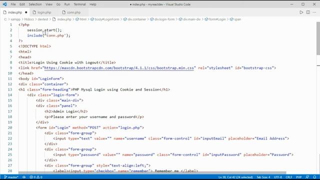 PHP Mysql Login using Cookie and Session смотреть онлайн