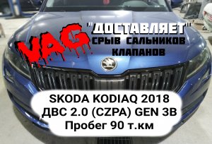 CZPA СРЫВ САЛЬНИКОВ КЛАПАНОВ SKODA KODIAQ 2018 ПРОБЕГ 90 Т.КМ.