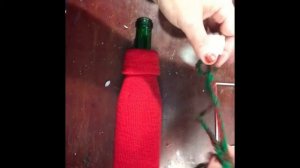 237. Новогодние чехлы на бутылку своими руками.