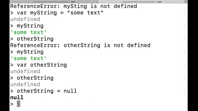Null, undefined, and reference error in JavaScript смотреть онлайн