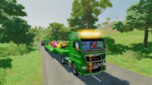TRANSPORT OF COLORS ! TRANSPORTING BMW CARS WITH COLORED TRUCKS - Farming Simulator 22
