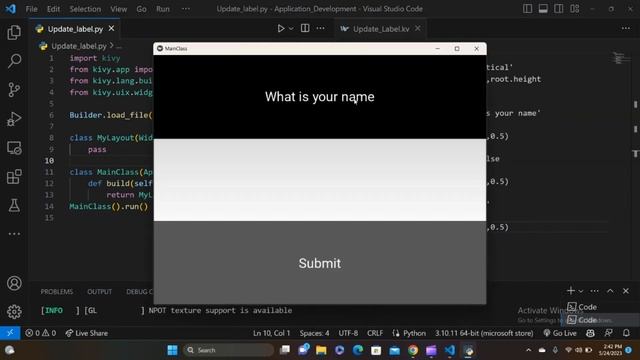 Kivy-Python lec11How to update labelkivy pythonprogramming