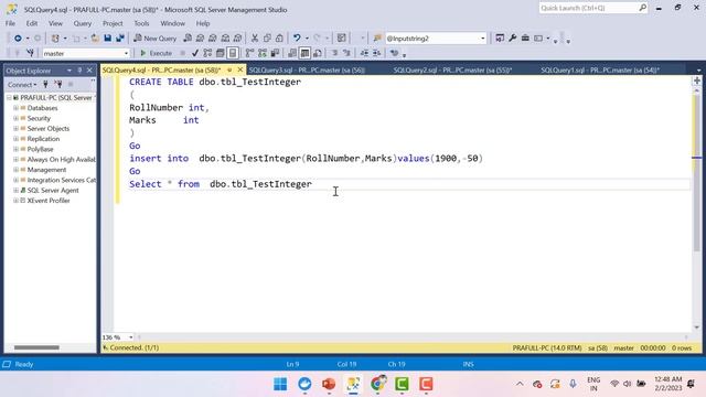 6.Int(Integer) Data Type In Sql Server