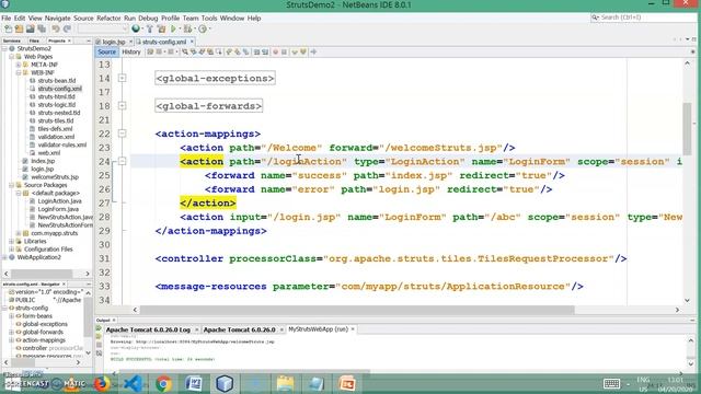 2 Login Application using Struts смотреть онлайн