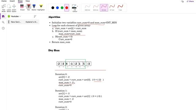 Kadane's Algorithm Full Explanation (C++)