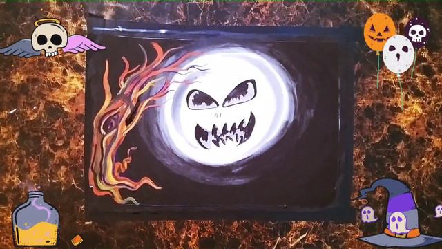 How to make easy Halloween 🎃 painting | poster color смотреть онлайн