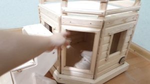 НОВЫЙ ДОМИК КОТЁНКА ИЗ ПЛЕНКИ и ДЕРЕВА для МАКСА.