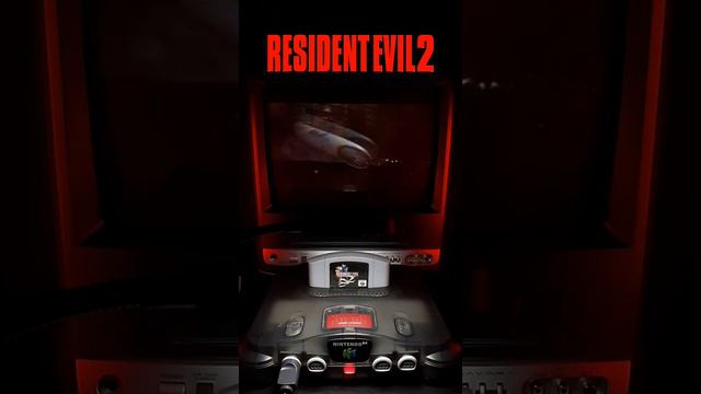 Resident Evil 2 on Nintendo 64 CRT TV #nintendo #n64 #residentevil