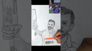 Making Virat Kohli's Sketch...              #viratkohli #vk #cricket #india #goat