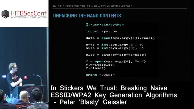 #HITB2016AMS D2T2 - Breaking Naive ESSID/WPA2 Key Generation Algorithms - Peter 'Blasty' Geissler смотреть онлайн