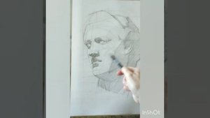 Рисуем гипсовую голову Дианы.